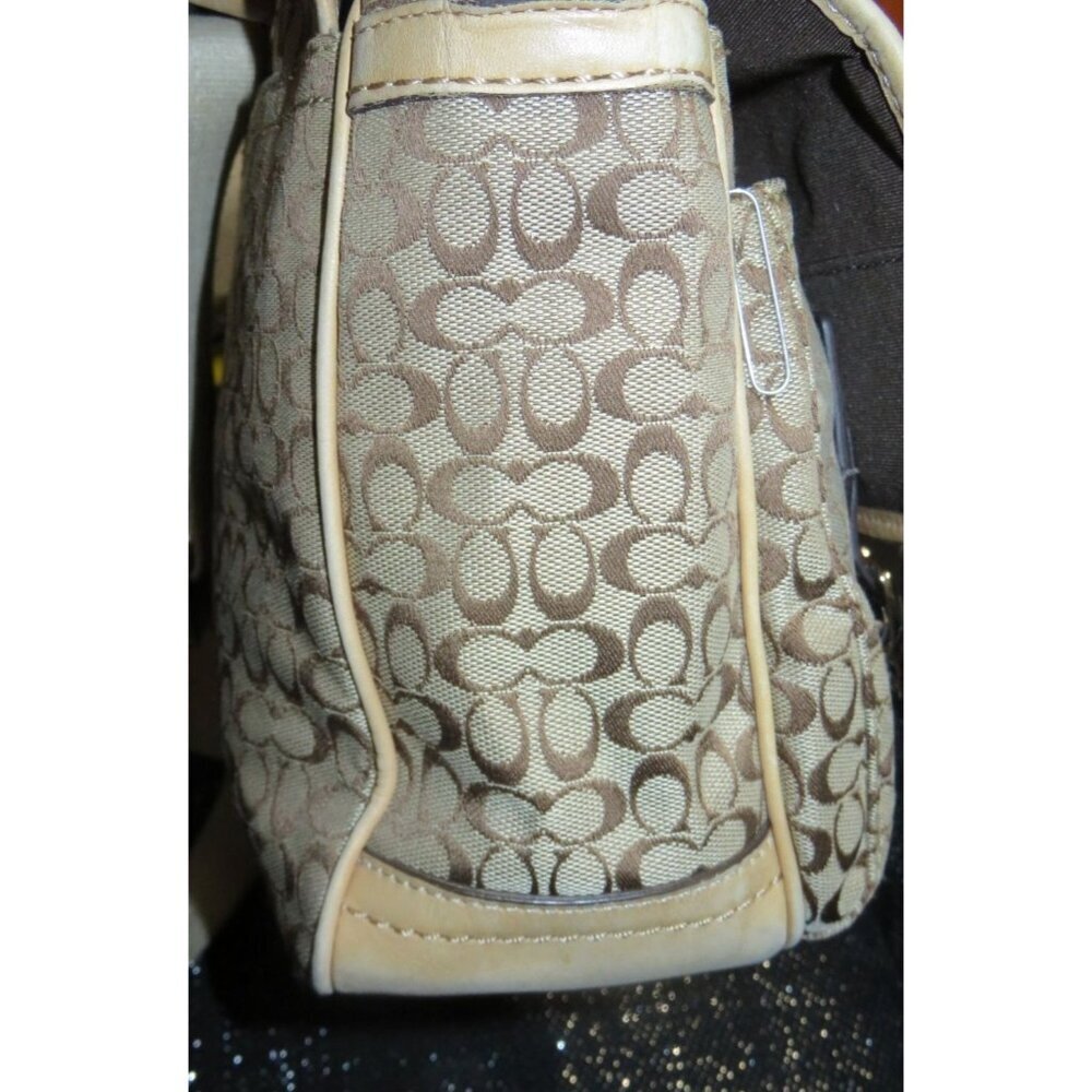 Coach 2011 Signature C Jacquard & Leather Trim Messenger Satchel Crossbody 70283 - Picture 4 of 13